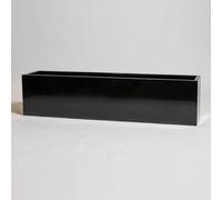 Primrose Black Gloss Polystone Rectangular Trough Patio Planter 150cm Primrose Black