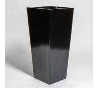 Primrose Black Gloss Polystone Tall Flared Square Planter 90cm Primrose Black