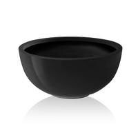 Primrose Garden Outdoor Fibreglass High Gloss Black Low Bowl Planter 72cm (28.3in)