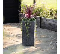 Primrose Black Poly-Terrazzo Tall Cube Planter Small - 48 Litre H60cm x 30cm (23.6in x 11.8in)