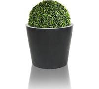 Primrose Black Polystone Patio Garden Outdoor Round Planter 70Cm