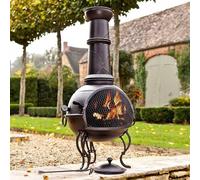 Primrose Black Steel Outdoor Chimenea 'Murcia' Extra Large 107cm Primrose Black