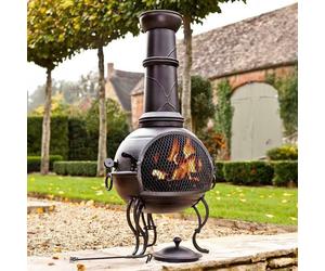 Primrose Black Steel Outdoor Chimenea 'Murcia' Extra Large 107cm Primrose Black