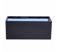 Primrose Black Zinc Galvanised Box Trough Planter With Drainage Holes And Bungs 75Cm