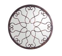 Primrose Blossoming Deep Bronze Metal Outdoor Garden Framed Round Mirror