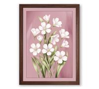 Primrose Bouquet Botanical Framed Wall Art Print A1 (84.1×59.4cm) Walnut, Wall Decor for Living Room, Bedroom, Office & Home, Ready to Hang, Art Gift