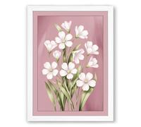 Primrose Bouquet Botanical Framed Wall Art Print A3 (42×29.7cm) White, Wall Decor for Living Room, Bedroom, Office & Home, Ready to Hang, Art Gift