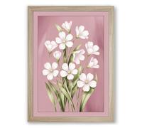 Primrose Bouquet Botanical Framed Wall Art Print A4 (29.7×21cm) Oak, Wall Decor for Living Room, Bedroom, Office & Home, Ready to Hang, Art Gift