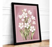 Primrose Bouquet Botanical Framed Wall Art Print A4 Black | Ready to Hang, Premium Gi Paper, Fade-Resistant Inks, Securely Packaged, UK Made