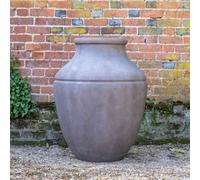 Primrose H90cm Brown Cement Round Planter Large Garden Patio Flower Pot Urn