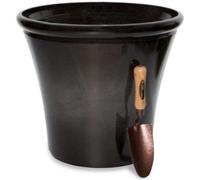 Primrose Carbon Glaze Effect Bowl Planter Frost & Fade Resistant 55cm in Black Primrose Black