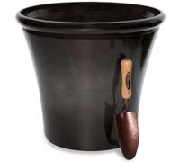 Primrose Carbon Glaze Effect Bowl Planter Frost & Fade Resistant 55cm in Black Primrose Black