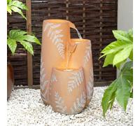 Primrose Carron Cascading Ceramic Vase Water Feature In Orange
