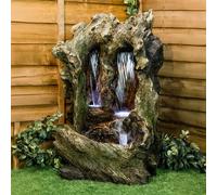 Primrose Cascading Water Feature Rock Waterfall Colorado Falls with Lights 98cm in Grey Primrose Grey