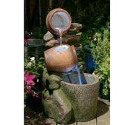 Primrose Cascading Water Feature Stone Effect 'Honey Pots Barrel' Lights 68cm Primrose Stone