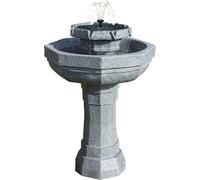 Primrose Castille Solar Bird Bath Water Feature With Lights 75Cm