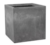 Primrose Cement Finish Grey Fibrecotta Square Cube Outdoor Planter 40cm Primrose Grey
