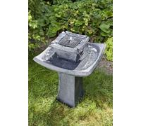 Primrose Chatsworth Solar Powered Fountain Tiered Bird Bath 70cm