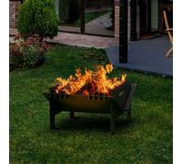 Primrose Chic Steel Hex Black Outdoor Fire Pit 58Cm