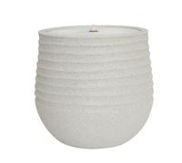 Primrose Clyde Ridged Garden Water Feature with LED Lights 40cm in White Primrose White