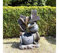 Primrose Constancia Cascading Bowls & Hose Water Feature With Lights 65cm in Brown Primrose Brown