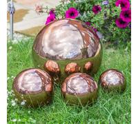Primrose Copper Effect Stainless Steel Gazing Globe Sphere Set Of 4