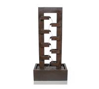 Primrose Corbino 8 Tier Cascading Wall Zinc Water Feature with Lights 109cm in Bronze Primrose Bronze