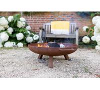 Primrose Corten Steel Fire Bowl With Round Legs 62cm Round in Red Primrose Red