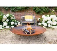Primrose Corten Steel Fire Pit & Water Bowl Round 120cm Diameter in Red Primrose Red