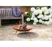 Primrose Corten Steel Fire Pit & Water Bowl Round 61Cm Round