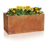 Primrose Corten Steel Rectangular Trough Planter 100Cm