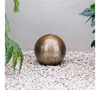 Primrose Corten Steel Sphere Cascading Water Feature with Lights 30cm in Brown Primrose Brown