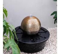 Primrose Corten Steel Sphere Water Feature with Lights and Reservoir 30cm