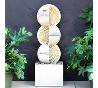 Primrose Cut-Out Fan Grey Garden Cascading Water Feature with Lights 107cm Primrose Grey
