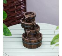 Primrose Darnick Barrel Cascading Table Top Water Feature In Brown
