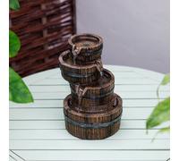Primrose Darnick Barrel Cascading Table Top Water Feature in Brown Primrose Brown