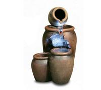 Primrose Earthenware 3-Tier Honey Pot Water Feature & Planter With Lights 50Cm