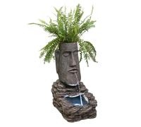 Primrose Easter Island Solar Head Patio Water Feature & Planter with Lights 73cm