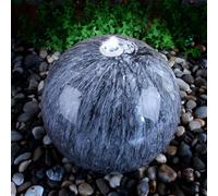 Primrose Echo Falls Marble Touch Sphere Stainless Steel Water Feature Indoor Outdoor With Led Lights 50Cm
