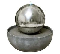 Primrose Eclipse Sphere Stainless Steel Water Feature With Lights H76Cm