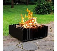 Primrose Erizo Freestanding Square Black Garden Fire Bowl Outdoor Firepit 60Cm