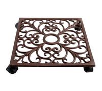 Primrose Esschert Square Metal Plant Trolley With Castor Wheels In Brown 29Cm