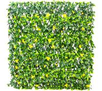 Primrose Extendable Artificial Flower Outdoor Screening Trellis (Yellow) 1M X 2M