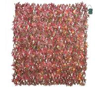 Primrose Extendable Artificial Red Acer Fencing Screening Trellis With Leds W200Cm X H100Cm