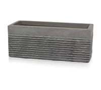Primrose Extra Large Light Grey Fibrecotta Brick Design Set of 2 100cm Trough Planters Primrose Grey