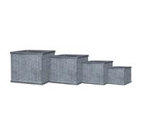 Primrose Feathered Pattern Fibreglass Square Patio Planter in Lead Grey 29cm Primrose Grey