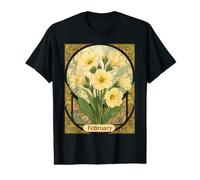 Primrose February Birthday Flowers Art Nouveau Style Value Graphic T-Shirt