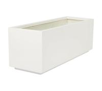 Primrose Fibreglass Trough Gloss Planter In White 90Cm