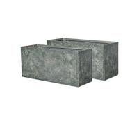 Primrose Fibreglass Trough Outdoor Patio Planter Charcoal Moss Effect 95Cm
