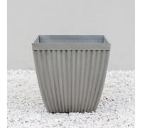 Primrose Flared Square Outdoor Plant Pot Flower Planter Container In Grey 36Cm